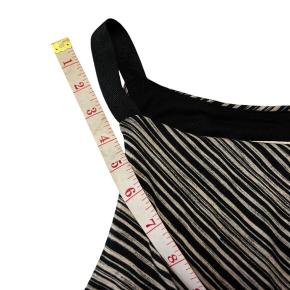 Maeve Anthropologie Salsola Hi-Lo Striped Side Tied Dress Small Black Cream - Picture 11 of 12